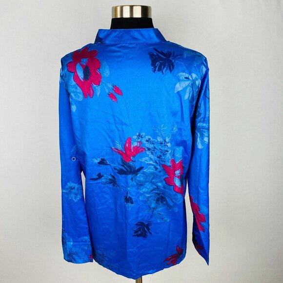 Misslook Top Womens Tunic Split Neck Floral Print Lightweight Pretty L - Picture 6 of 7